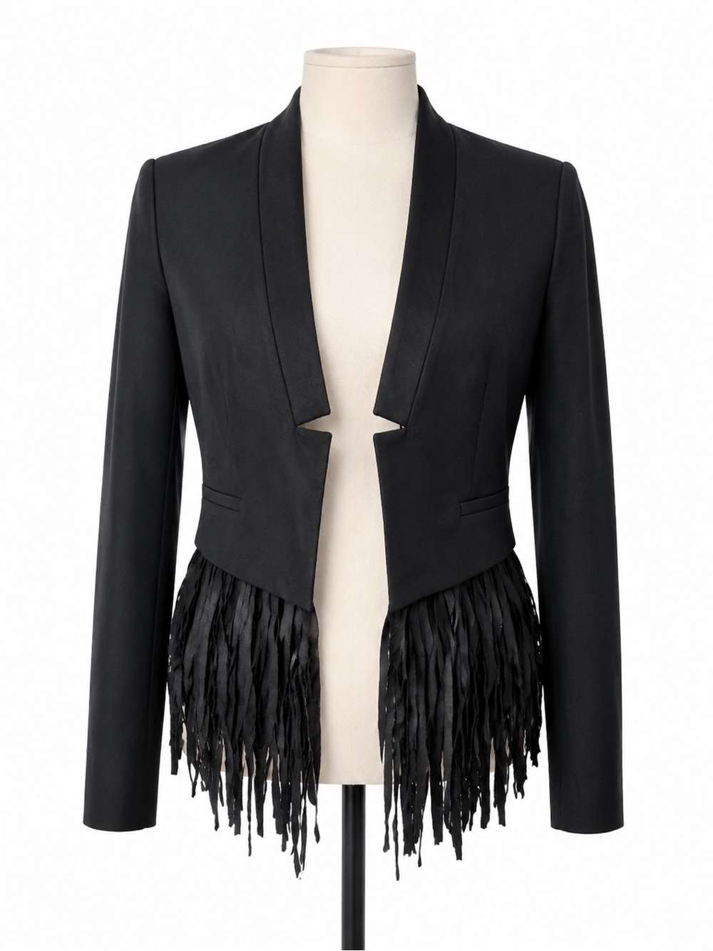 Banana Republic Black Fringe Tuxedo Blazer Jacket 2
